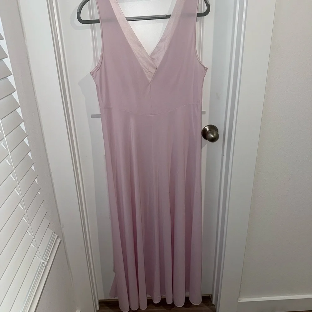 Vintage 1950s Vanity Fair Nightgown Blush Pink Slip Dress Floral Design Flowy - Picture 4 of 7
